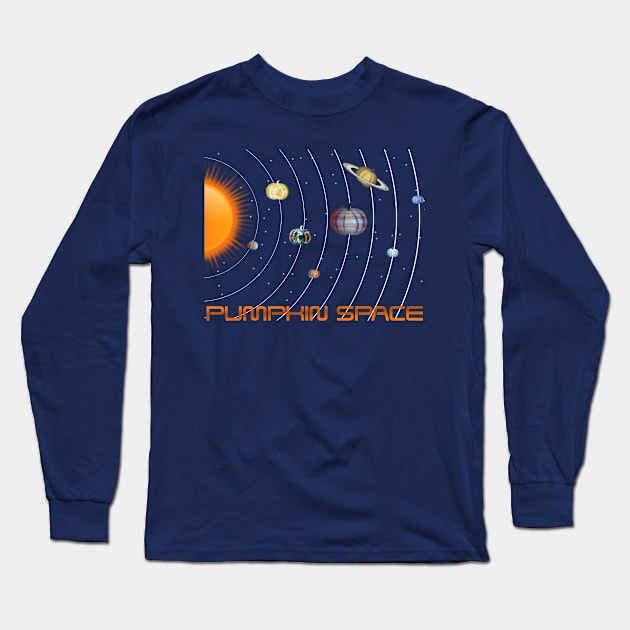 Pumpkin Solar System Pumpkin Space Long Sleeve T-Shirt by Lyrical Parser